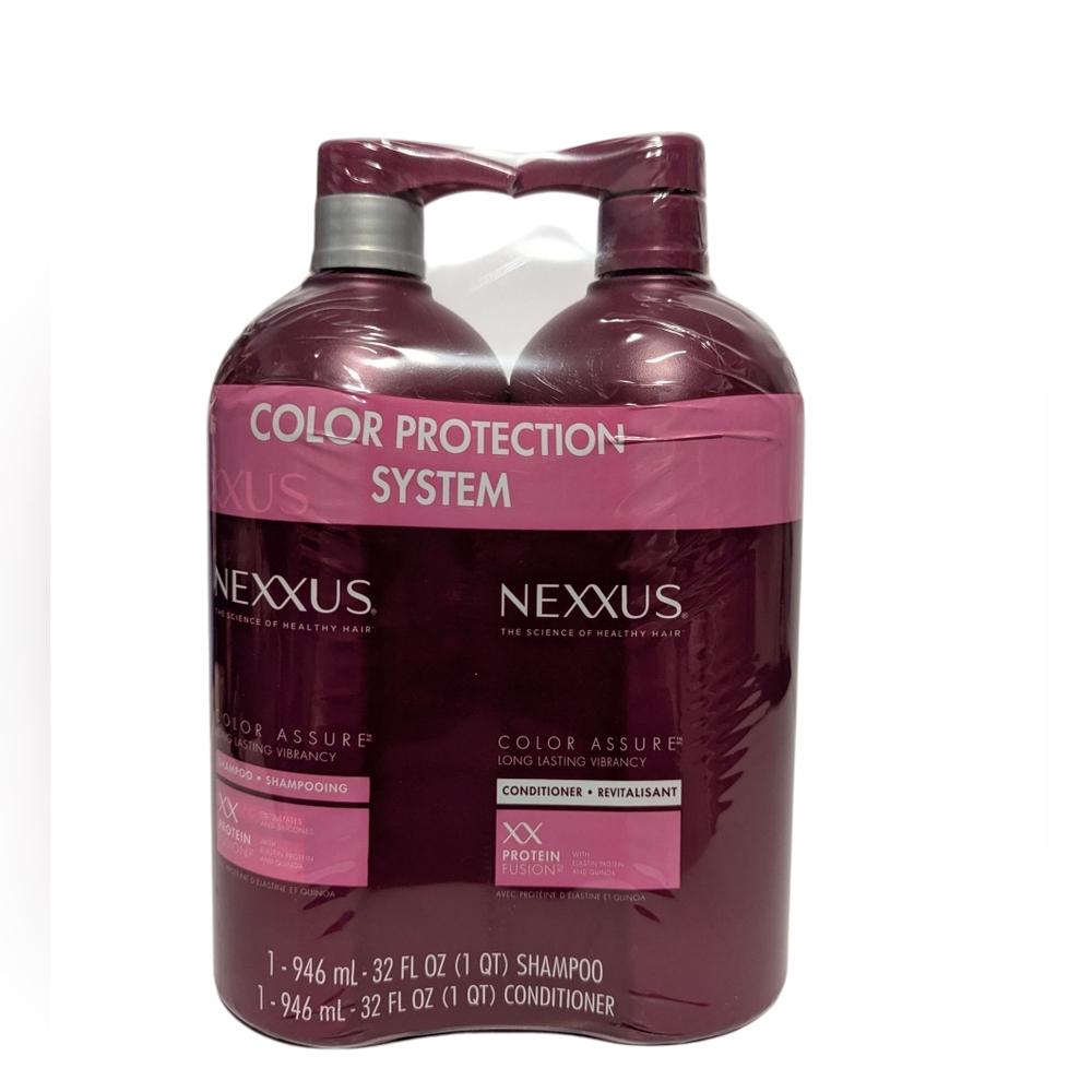 Nexxus Color Assure Shampoo & Conditioner Set, 32 fl oz Each X 2 = 64 Oz New